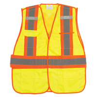 Veste d'arpenteur haute visibilit&eacute;, conforme &agrave; la CSA, Jaune lime haute visibilit&eacute;, 2T-Grand, Polyester Nuna Depot Inc.
