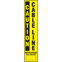 Flexible Marker Stake Decals - Caution Cable Line Nuna Depot Inc.