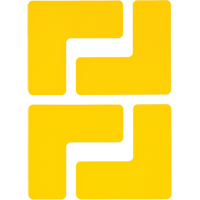 Floor Corner Marks, L, 5" L x 2" W, Yellow, Polyester Nuna Depot Inc.