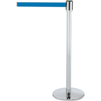 Montant pour barri&egrave;re Slimline TensaBarrier, Acier, 38" h, Ruban Bleu, Longueur du ruban 7,5' Nuna Depot Inc.