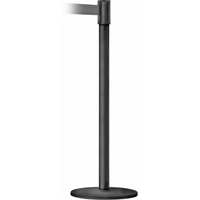 Montant pour barri&egrave;re Slimline TensaBarrier, Acier, 38" h, Ruban Noir, Longueur du ruban 7,5' Nuna Depot Inc.