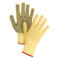 Gants tricot&eacute;s sans couture &agrave; pois, Taille Petit/7, Calibre 7, Rev&ecirc;tement PVC, Enveloppe en Kevlar, ASTM ANSI niveau A2/EN 388 niveau 3 Nuna Depot Inc.