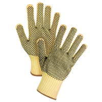 Gants tricot&eacute;s deux c&ocirc;t&eacute;s, sans couture, &agrave; pois, Taille Grand/9, Calibre 7, Rev&ecirc;tement PVC, Enveloppe en Kevlar, ASTM ANSI niveau A2/EN 388 niveau 3 Nuna Depot Inc.