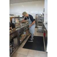 Anti-Fatigue Matting, Slotted, 3' x 5' x 7/8", Black, Natural Rubber Nuna Depot Inc.