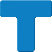 Armor Stripe Lean/5S Markers, T, 6" L x 6" W, Blue, Plastic Nuna Depot Inc.