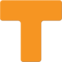 Armor Stripe Lean/5S Markers, T, 6" L x 6" W, Orange, Plastic Nuna Depot Inc.