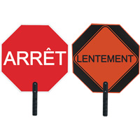 Double-Sided "Arr&ecirc;t/Lentement" Traffic Control Sign Nuna Depot Inc.