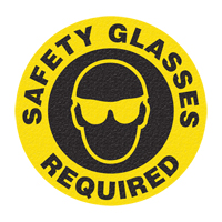 Panneau de signalisation au sol  Safety Glasses , Adh&eacute;sif, Anglais avec pictogramme Nuna Depot Inc.