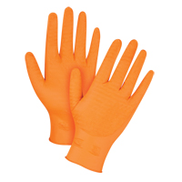 Heavyweight Gripper Gloves, X-Large, Nitrile, 7-mil, Powder-Free, Orange Nuna Depot Inc.
