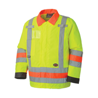 6037 Manteau de s&eacute;curit&eacute; imperm&eacute;able pour le contr&ocirc;le de la circulation, Polyester, Jaune lime haute visibilit&eacute;, T-petit Nuna Depot Inc.