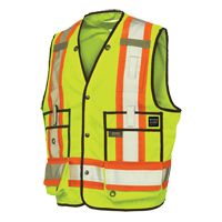 Veste de s&eacute;curit&eacute; pour arpenteur, Jaune lime haute visibilit&eacute;, T-Grand, Polyester Nuna Depot Inc.