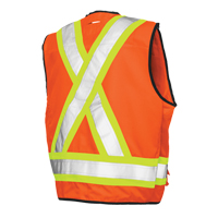 Veste de s&eacute;curit&eacute; pour arpenteur, Orange haute visibilit&eacute;, Grand, Polyester Nuna Depot Inc.