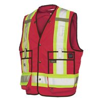 Veste de s&eacute;curit&eacute; pour arpenteur, Rouge, Grand, Polyester Nuna Depot Inc.