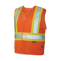 Veste de s&eacute;curit&eacute; d&eacute;tachable en cinq points, Orange haute visibilit&eacute;, Grand/T-Grand, Polyester Nuna Depot Inc.