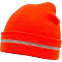 Bonnet en tricot haute visibilit&eacute; avec bande r&eacute;fl&eacute;chissante, Orange haute visibilit&eacute;, Acrylique Nuna Depot Inc.