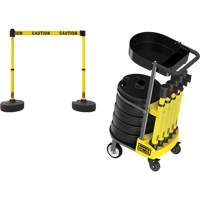PLUS Barrier Post Cart Kit with Tray, 75' L, Metal, Yellow Nuna Depot Inc.