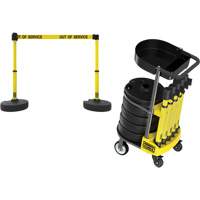 PLUS Barrier Post Cart Kit with Tray, 75' L, Metal, Yellow Nuna Depot Inc.