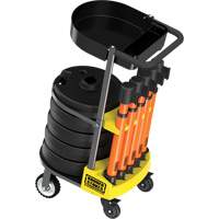 PLUS Barrier Post Cart Kit with Tray, 75' L, Metal, Orange Nuna Depot Inc.