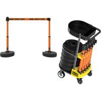 PLUS Barrier Post Cart Kit with Tray, 75' L, Metal, Orange Nuna Depot Inc.