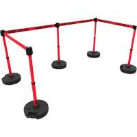 Ensemble de cinq montants pour barri&egrave;re PLUS, Plastique, 42" h, Ruban Rouge, Longueur du ruban 15' Nuna Depot Inc.