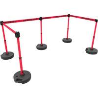 PLUS Barrier Post Set X5, Plastic, 42" H, Red Tape, 15' Tape Length Nuna Depot Inc.