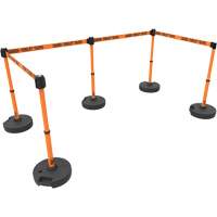 PLUS Barrier Post Set X5, Plastic, 42" H, Orange Tape, 15' Tape Length Nuna Depot Inc.