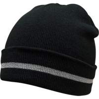 Knit Hat with Silver Reflective Stripe, One Size, Black Nuna Depot Inc.