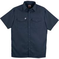 Chemise de travail &agrave; manches courtes en tissu crois&eacute; avec boutons-pression, Hommes, Petit, Bleu marine Nuna Depot Inc.