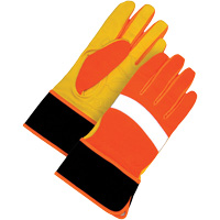 High Visibility Gloves, Size Large, Grain Leather Palm Nuna Depot Inc.