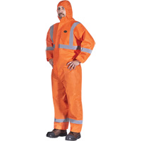 2077 Hooded Coveralls with Reflective Tape, Small, Orange, SMS Nuna Depot Inc.
