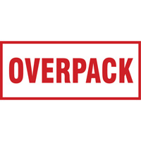 "Overpack" Handling Labels, 6" L x 2-1/2" W, Red on White Nuna Depot Inc.
