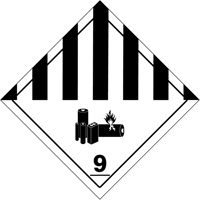 DOT Hazardous Material Handling Labels, 4" L x 4" W, Black on White Nuna Depot Inc.