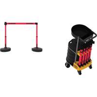 Plus Portable Barrier System Cart Package with Tray, 75' L, Metal/Plastic, Red Nuna Depot Inc.