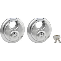 Shrouded Disc Padlocks, Silver, Keyed Alike, Stainless Steel, 2-3/4" Width Nuna Depot Inc.