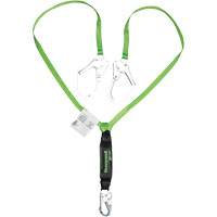 Miller&reg; HP Shock-Absorbing Lanyard, 6', Scaffold Hook Center, Locking Snap Hook Leg Ends, Polyester Nuna Depot Inc.