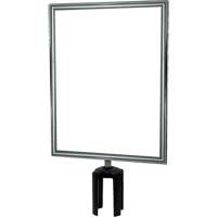 Heavy-Duty Vertical Sign Holder with Tensabarrier&reg; Post Adapter, Polished Chrome Nuna Depot Inc.
