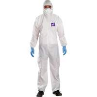 Alphatec Microchem Coveralls with Collar, Large, White, SMS Nuna Depot Inc.