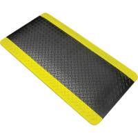Anti-Fatigue Matting, Diamond, 1-2/3' x 3-1/4' x 3/4", Black/Yellow, Polyurethane Nuna Depot Inc.