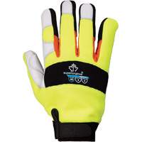Gants de m&eacute;canicien &agrave; haute visibilit&eacute; ClutchGear, Paume Cuir fleur de ch&egrave;vre, Taille Moyen Nuna Depot Inc.