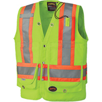 6696 Surveyor's Safety Vest, High Visibility Lime-Yellow, Small, Polyester Nuna Depot Inc.