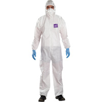 AlphaTec Microchem&reg; 3-Piece Chemical Resistant Coveralls with Hood, 2X-Large, White Nuna Depot Inc.