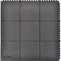 Cushion-Ease&reg; Interlocking Anti-Fatigue Mat, Pebbled, 3' x 3' x 3/4", Black, Natural Rubber Nuna Depot Inc.