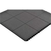 Cushion-Ease&reg; Interlocking Anti-Fatigue Mat, Pebbled, 3' x 3' x 3/4", Black, Natural Rubber Nuna Depot Inc.