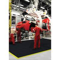 Cushion-Ease&reg; Interlocking Anti-Fatigue Mat, Pebbled, 3' x 3' x 3/4", Black, Natural Rubber Nuna Depot Inc.