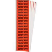 "Emergency Service" Conduit & Voltage Labels, 1/2" x 2-1/4", Cloth/Vinyl, English Nuna Depot Inc.