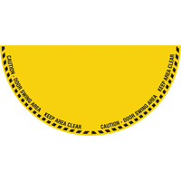 Signalisation au sol ?Caution? (attention) pour porte battante en demi-cercle, Adh&eacute;sif, Anglais avec pictogramme Nuna Depot Inc.