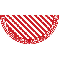 Signalisation au sol ?Emergency Exit? (sortie de secours) pour porte battante en demi-cercle, Adh&eacute;sif, Anglais avec pictogramme Nuna Depot Inc.