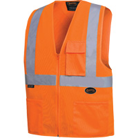 6962 Zipper Front Safety Vest with 2" Tape, High Visibility Orange, Medium, Polyester Nuna Depot Inc.
