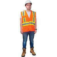 CSA-Compliant High-Visibility Surveyor Vest, High Visibility Orange, 2X-Large, Polyester Nuna Depot Inc.