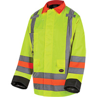 6040 Veste de contr&ocirc;le de la circulation pour l'hiver qu&eacute;b&eacute;cois, Polyester, Jaune lime haute visibilit&eacute;, T-petit Nuna Depot Inc.